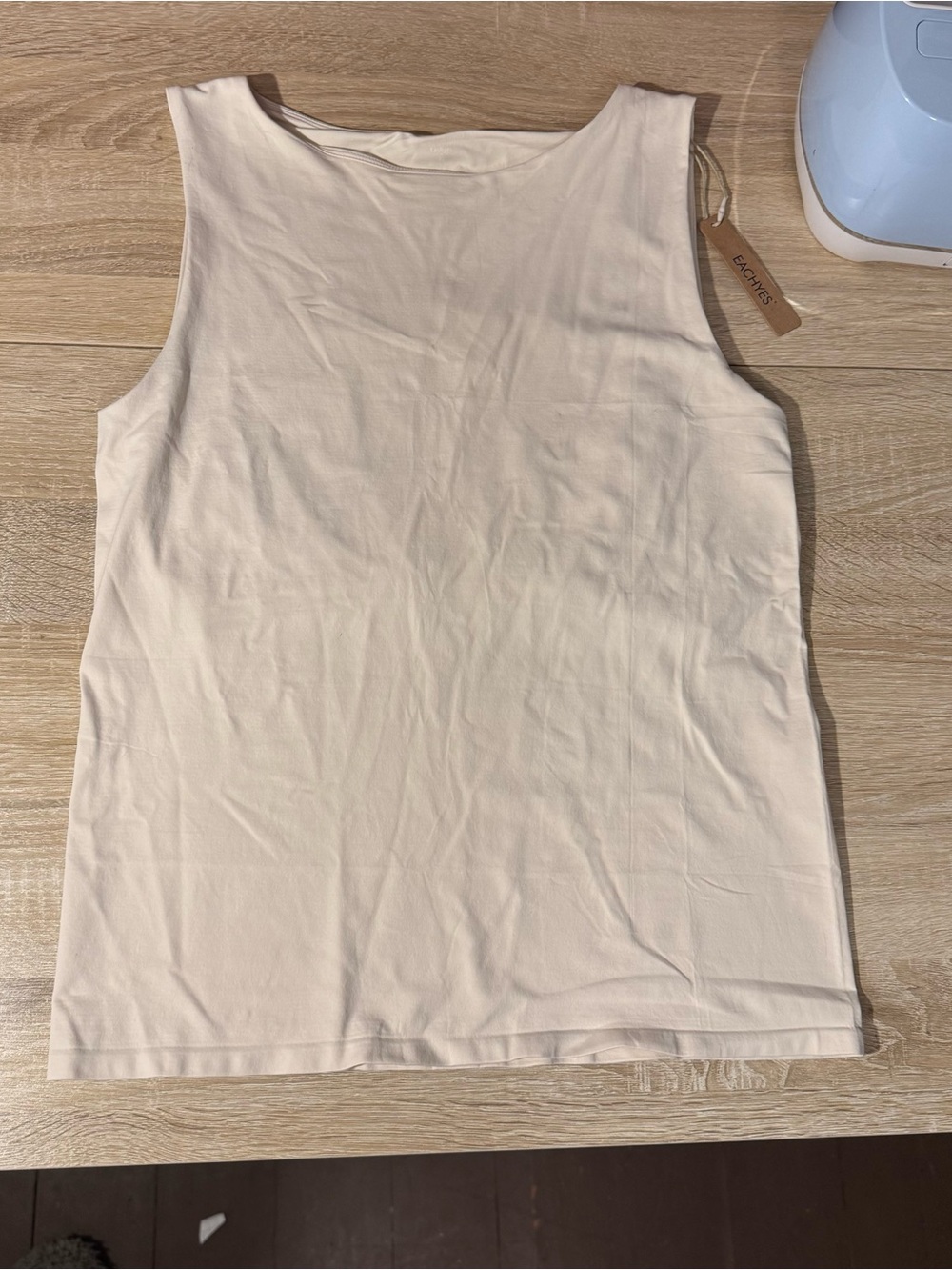Eachyes Womens Boat Neck Seamless Tank Top Double Layering